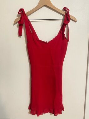 Reformation // red Christine mini dress XS